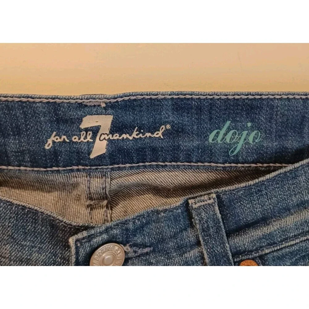 7 For All Mankind Dojo Bermuda Short Low Rise Cropped Flare Y2K 90's Blue Vtg 26